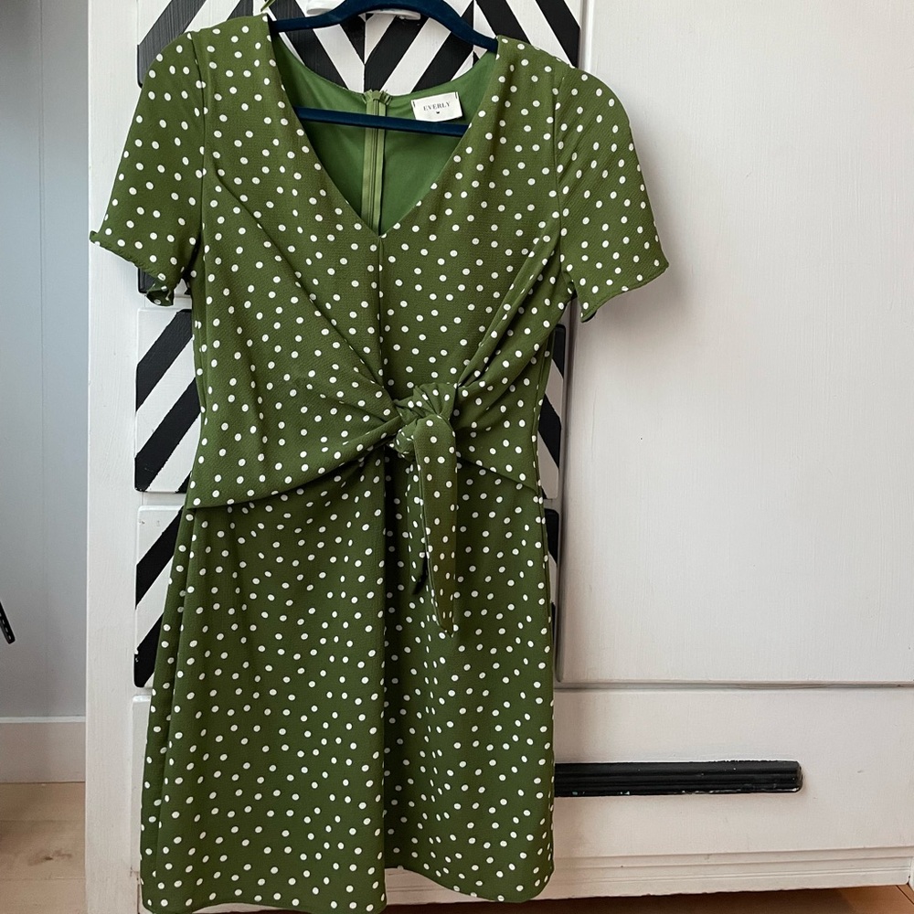 Polka Dot Tie Front Dress